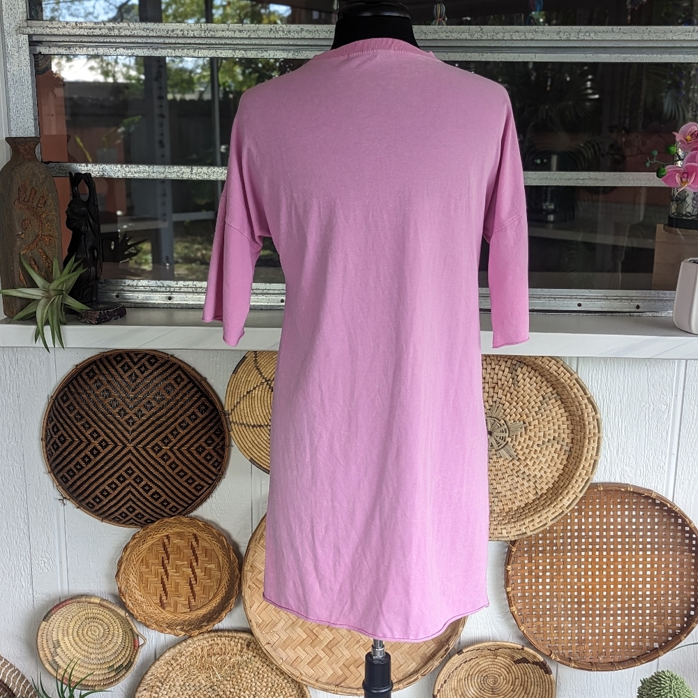 Missguided 2 Pink Vintage Band Tee Mini Dress Forever Young Choker Cut Out Vneck - Picture 2 of 11
